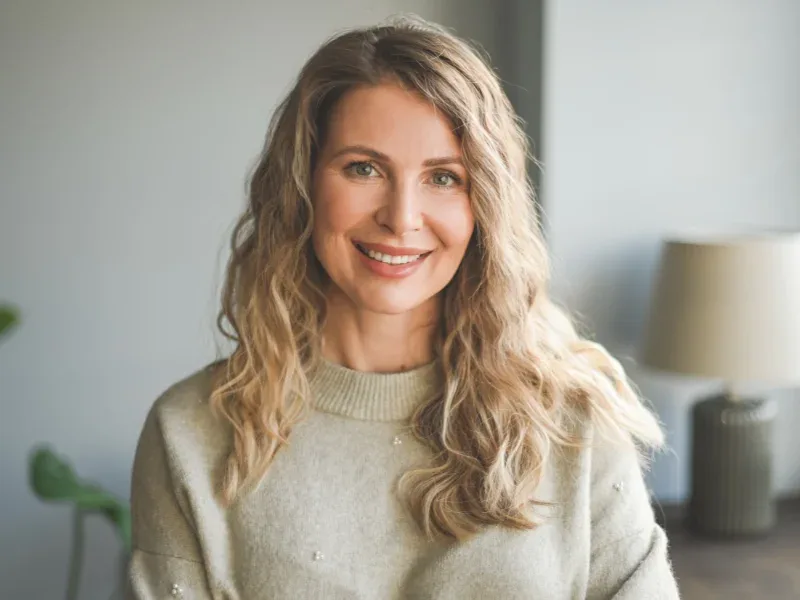 Woman supported by female hormone replacement therapy